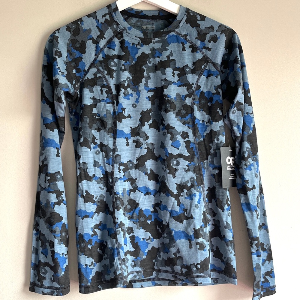 Outdoor Research NEW wool long sleeve base shirt Women Alpine Onset Crew blue XS